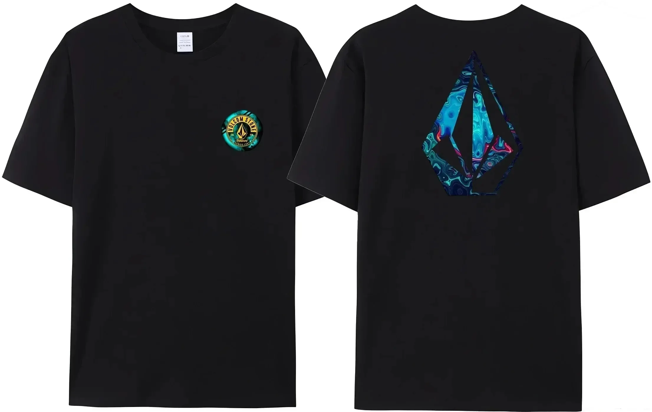 Мужская/Женская хлопковая футболка с коротким рукавом большого размера