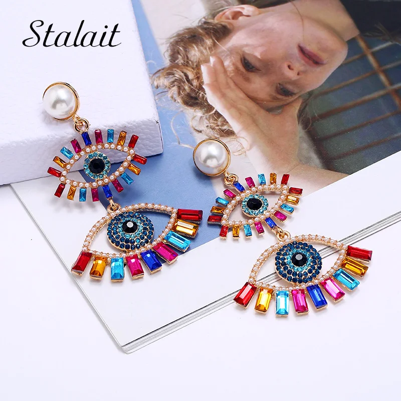 

Za Devil Eye Exaggerated Earrings For Women 2023 New Long Personalized Eyes Ornament Ear Stud Vintage Earrings