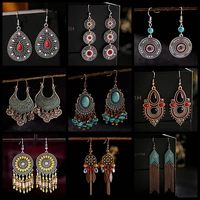 bohemian bronze water drop earrings indian jewelry ethnic style geometric statement earrings for women girls
