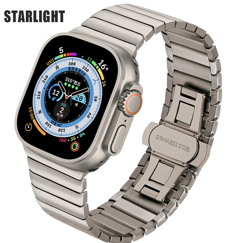 

Stainless Steel Strap for Apple Watch Ultra 49mm Series 8 7 6 5 4 SE 45mm 44mm 41mm 40mm Band Link Bracelet iWatch 3 2 42mm 38mm