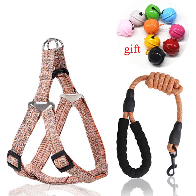 

Нейлоновая шлейка-поводок для собак, персонализированный регулируемый нагрудный ремень для щенков и кошек, жилет в полоску