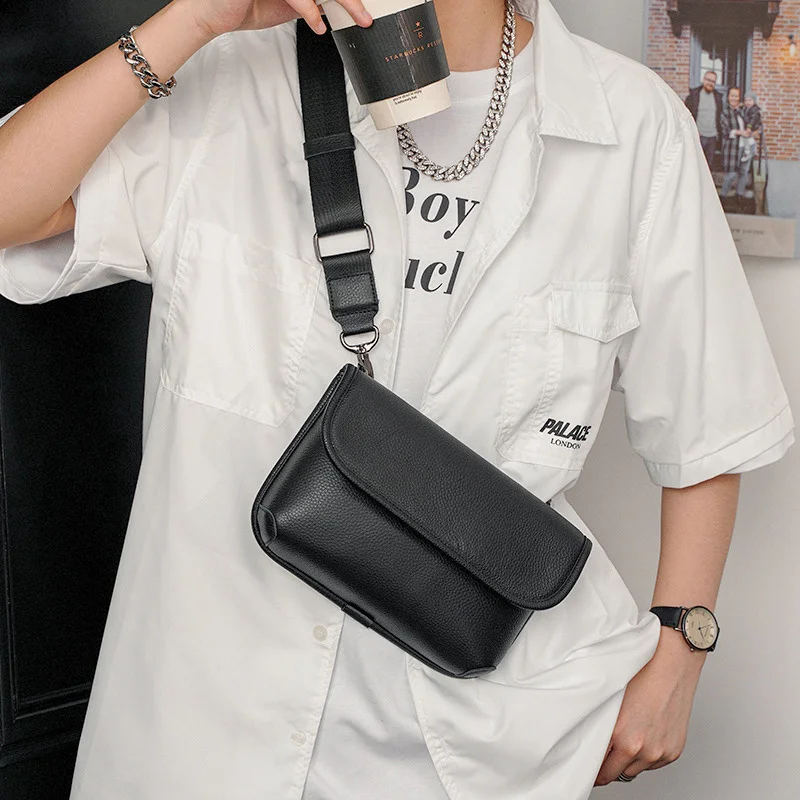 

100% Genuine Leather Men's Crossbody Bags 2022 New Brand Design Business Chest Packs Fashion Shopping Shoulder Bag Dropshipping