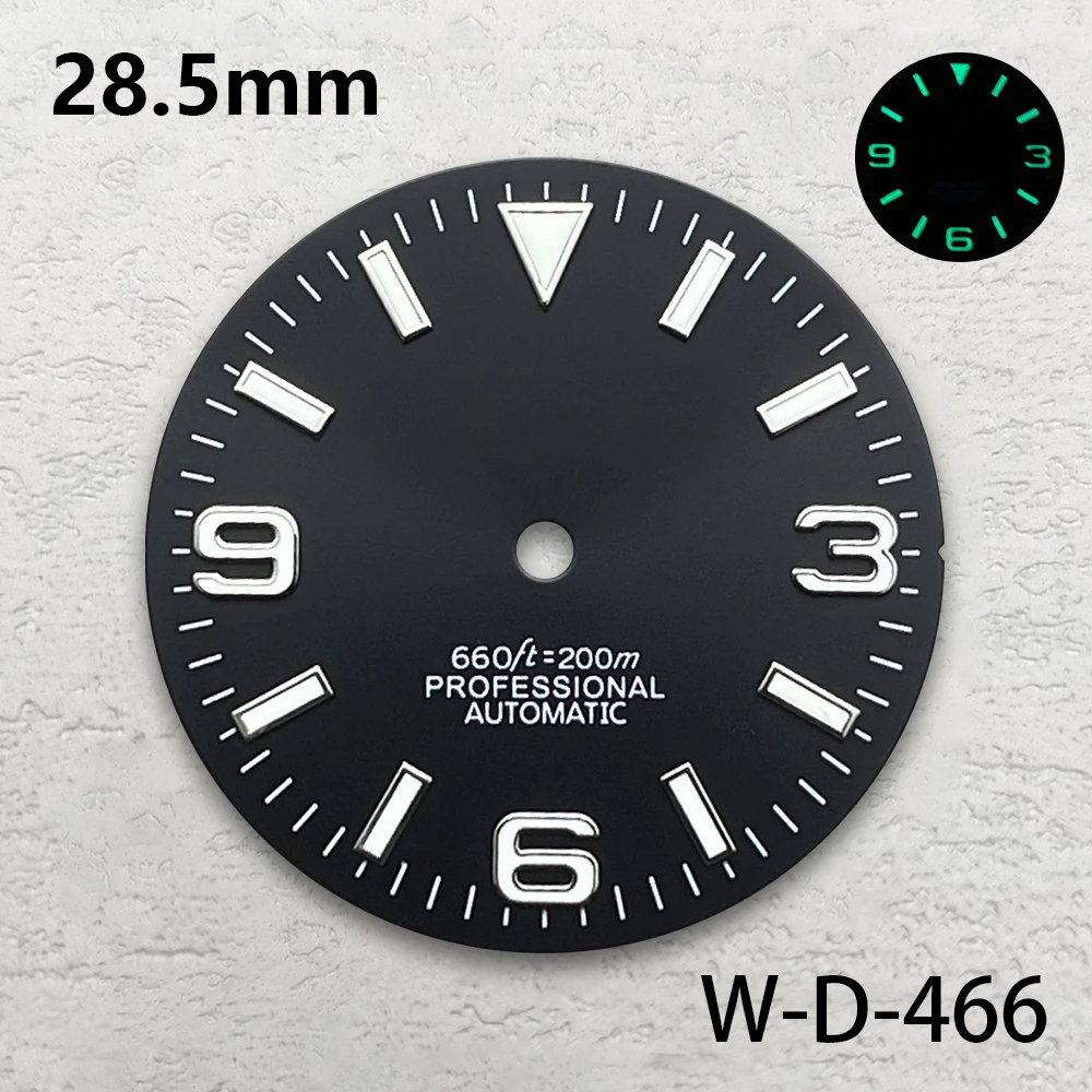 28 5 мм S Logo Ex plorer Sunray циферблат подходит для механизма NH35/NH36/4R/7S зеленый светящийся