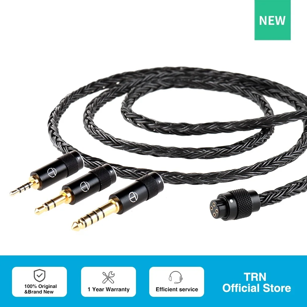 

TRN T2 Pro 16 Core Earphones Silver Plated HIFI Upgrade Cable Gray\BlackMMCX/2Pin Connector For TRN VX pro TA2 V90 TA1 ZSX TA2