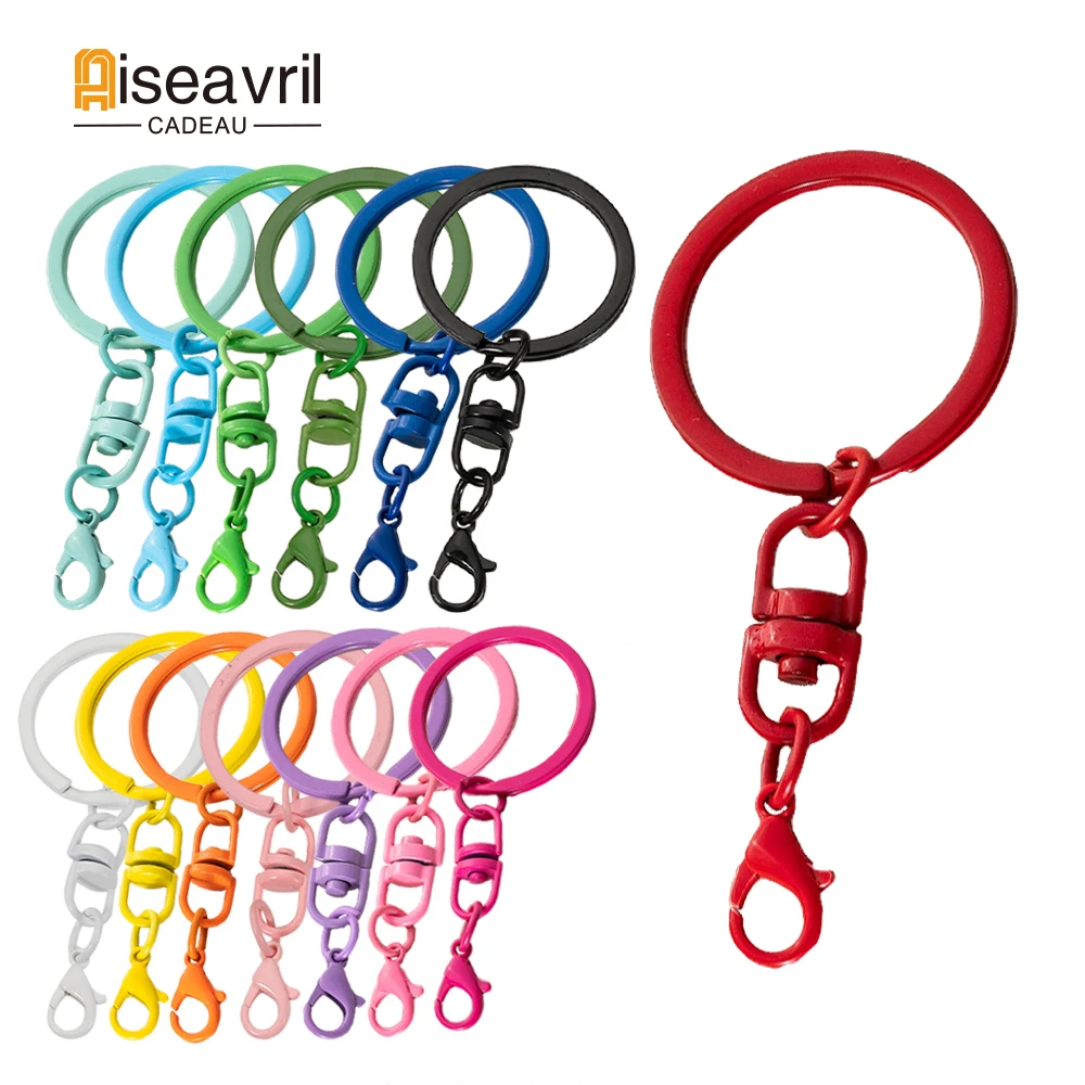 

5pcs Metal Colorful Keyring Keychain Split Rings Key Rings Lobster Clasp Key Pendant Chains Keychains Climbing Buckles Carabiner