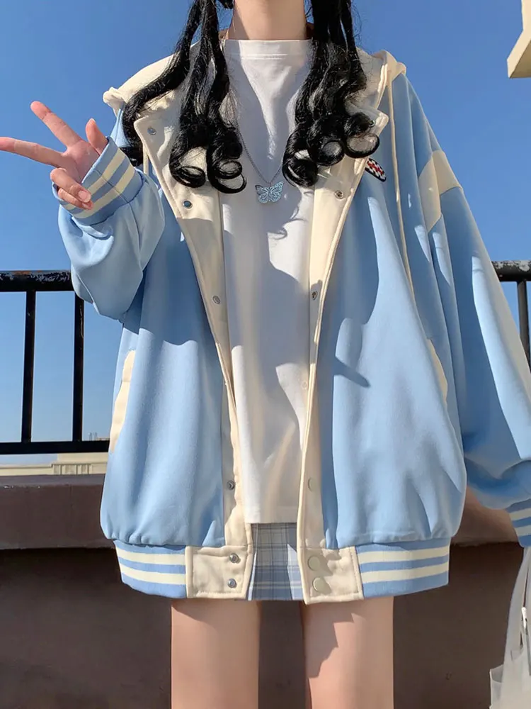 Верхняя одежда с капюшоном для девочек осень и зима 2024 новинка школьников