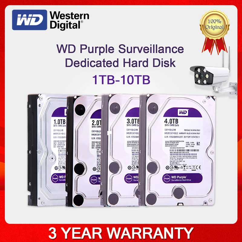 Внутренний жесткий диск Western Digital WD 4 ТБ 3 5 дюйма 64 Мб кэш-памяти SATA III 6 Гб/с 1T 2T 3T Тб 8