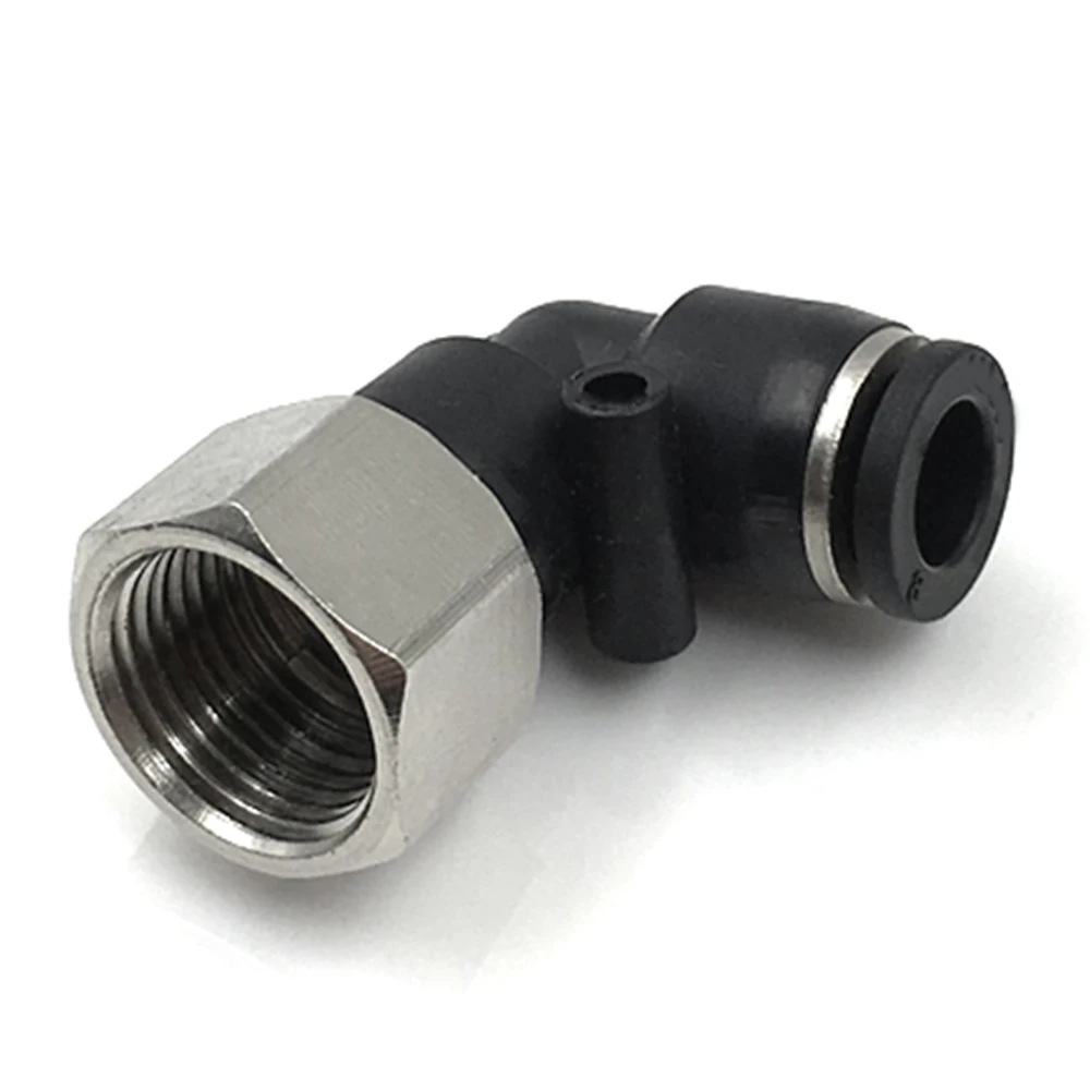 

PLF Pneumatic Quick Connector Elbow Female Thread 1/8" 3/8" 1/2" 1/4" Tube Air Hose Fitting 4 6 8 10 12mm Black Fitting