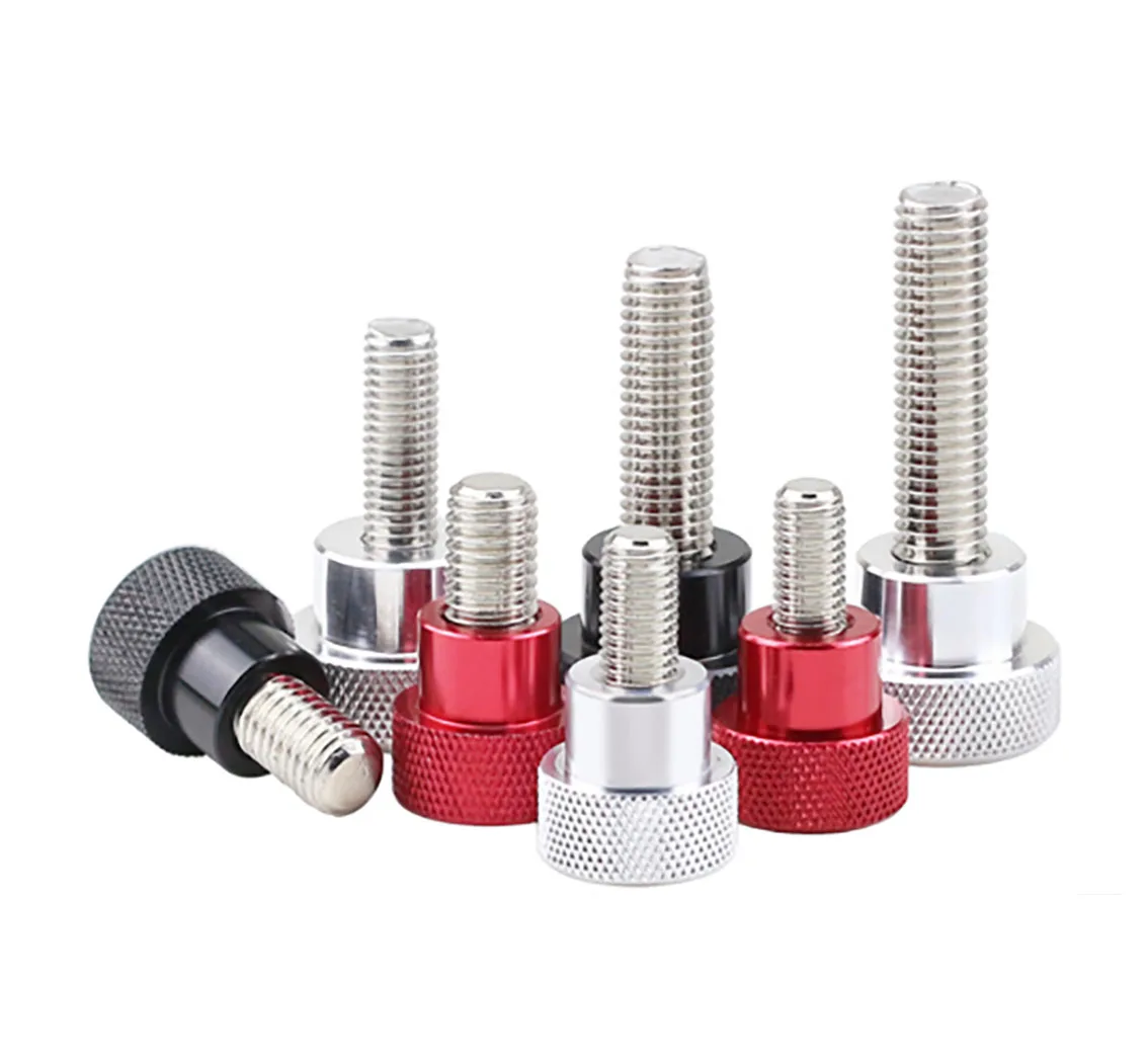 

1Pcs M8 (D25*20 )Aluminium Alloy Stainless Knurled Thumb Screw Hand Grip Knob Step Bolt Screws Red Black White