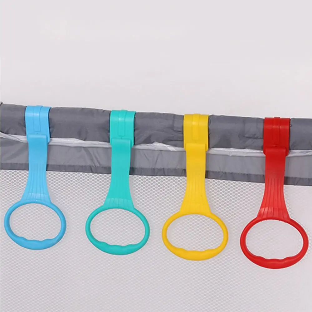 

Plastic Pull Ring for Playpen Teaching Bed Accessories Solid Color Baby Crib Hooks Hanging Ring Learn To Stand