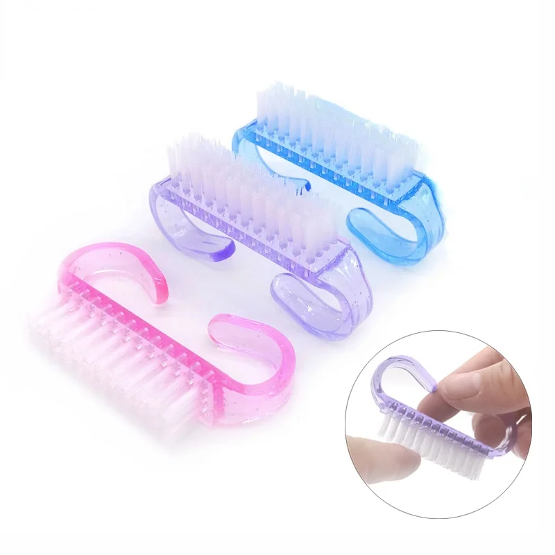 

Sdotter 10 Pcs/Lot Acrylic Nail Brush 3 Color Nail Art Manicure Pedicure Soft Remove Dust Plastic Cleaning Nail Brushes File Too