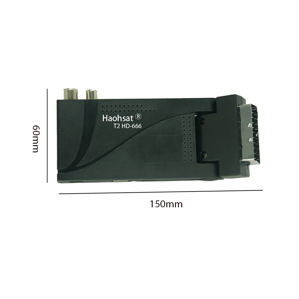 Haohsat DVB-T2 666 Scart HD H.265 T2 цифровой ТВ-тюнер DVB европа италия H265 HEVC декодер формата