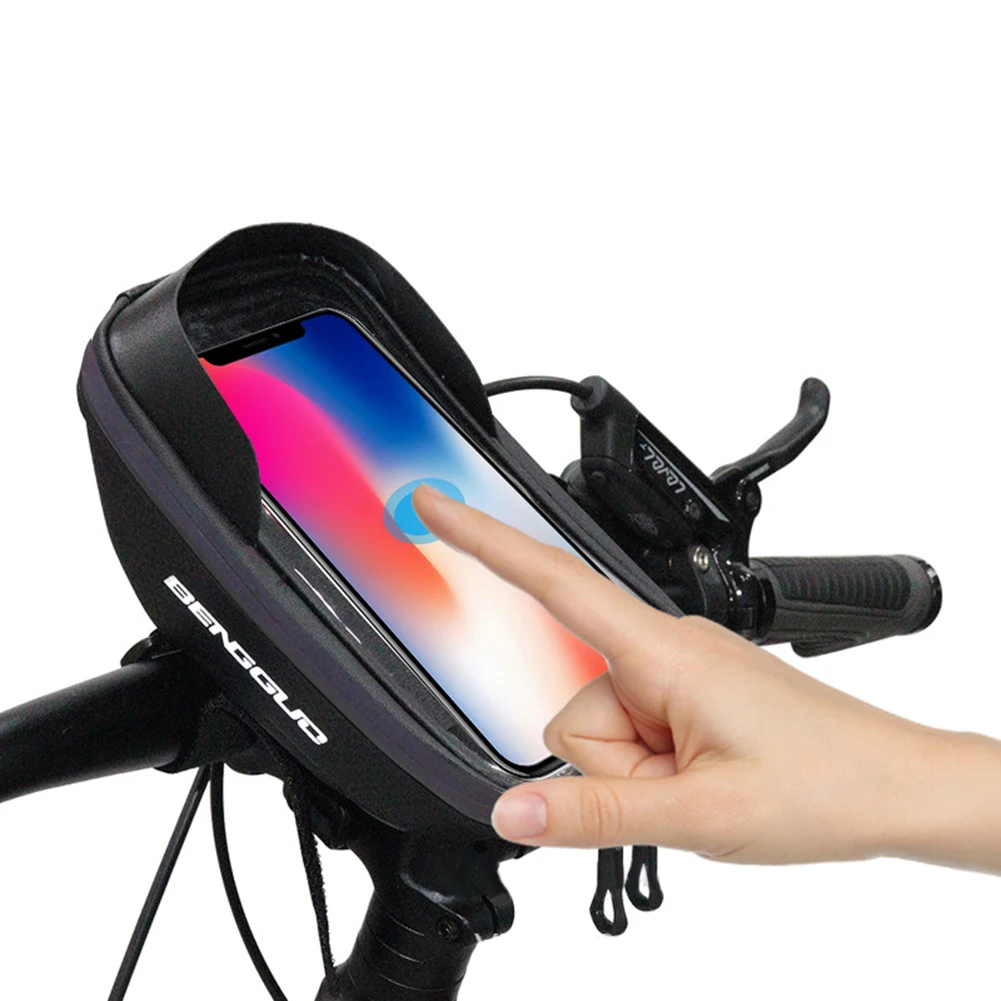 Bike Phone Holder Mount EVA Bag Bicycle Frame Handlebar Bag Waterproof MTB Bike Handlebar Cell Mobile Phone Bag Cycle Equipment