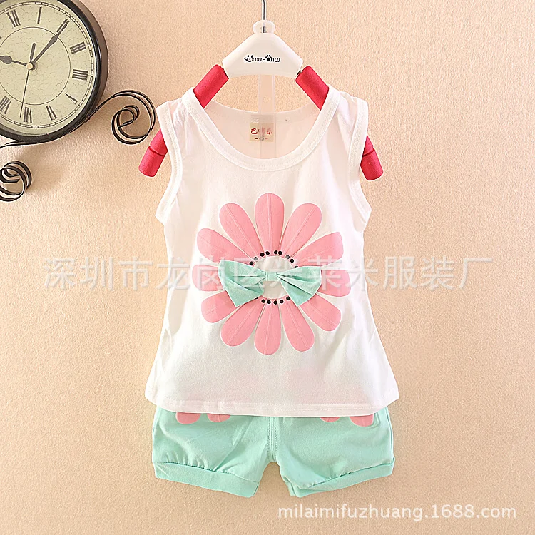 

New summer children's fashion Korean children's Vest shorts two piece children's Vest Set