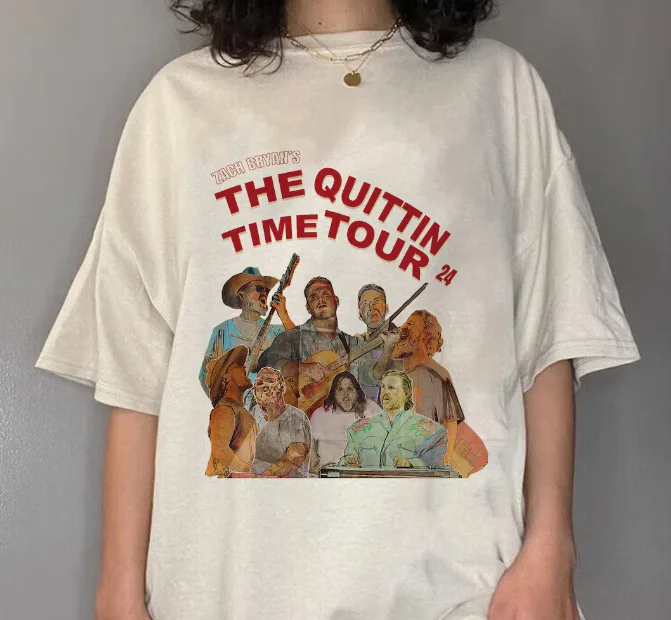 Ретро футболка Zach Bryan The Quittin Time Tour кантри музыка которая растет цветы Gi