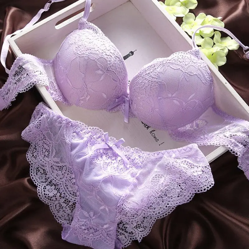 

Push Up Bra Lace Bra And Panty Set Women’s Embroidery Deep V Lingerie & Knickers lingerie set sexy underwear women set