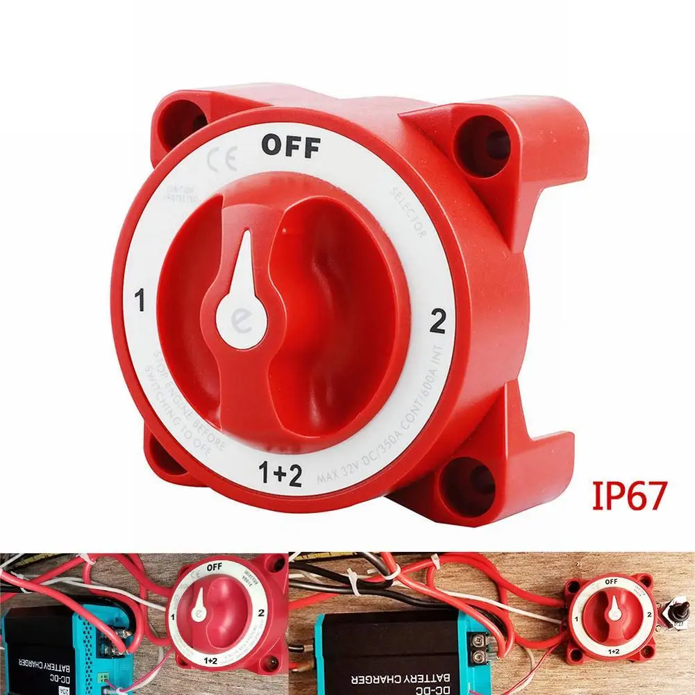 

1Pcs Dual Battery Isolator Switch 32V 350Amp 4 Position E-Series Waterproof Yachting Car Battery Power-off Switch