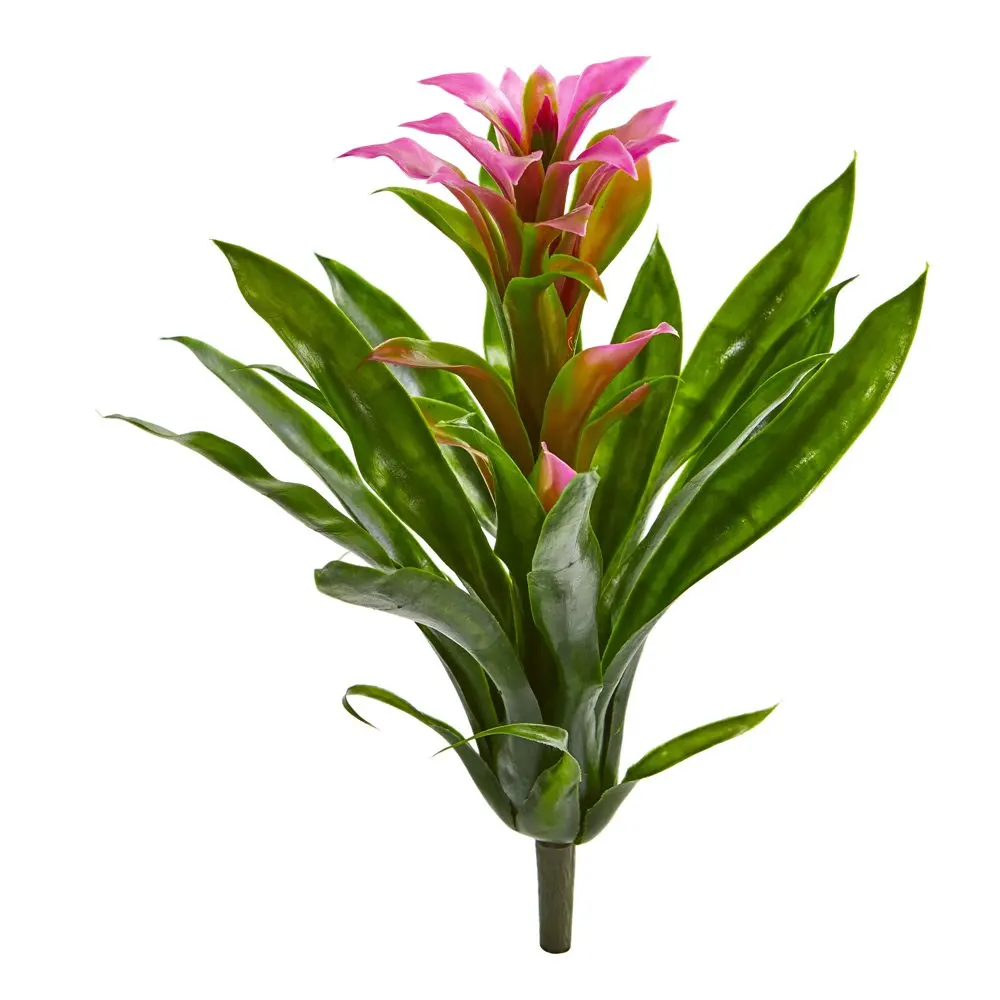 

15 дюймов. Искусственный цветок бромелиада (набор из 4 шт.), фиолетовый
