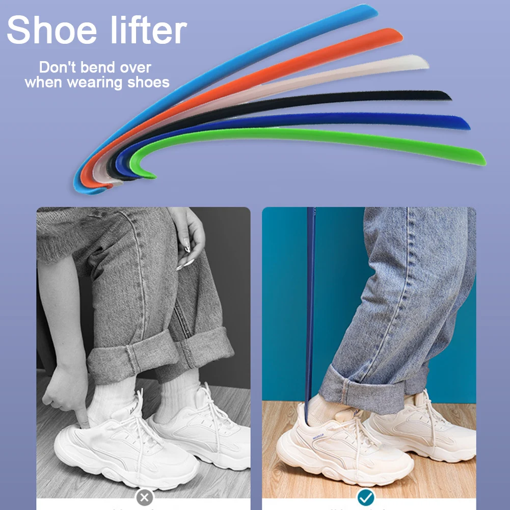 

Extra Long 42cm Shoehorn Lazy Shoe Helper Long Handle Shoes Lifter Pull Shoehorn Slip Handle Long Shoehorn Shoe Accessories