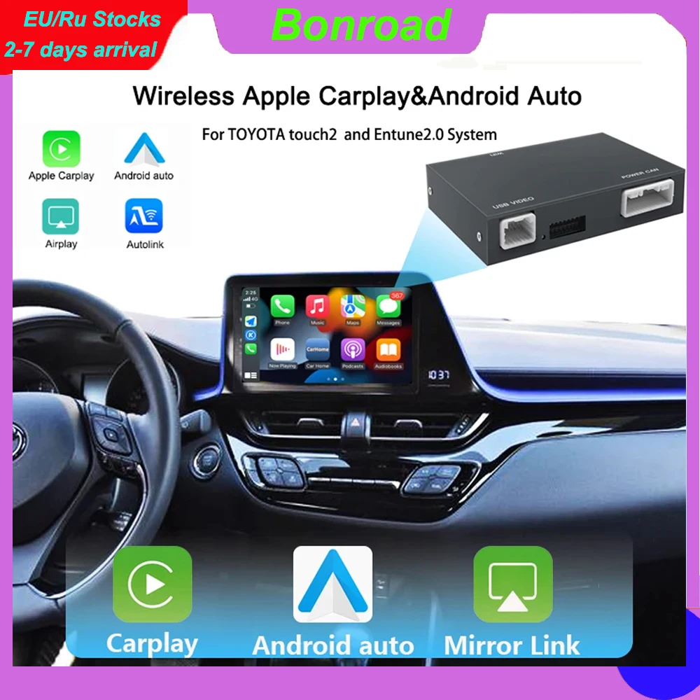 Беспроводная Автомобильная Мультимедийная коробка Carplay Android для TOYOTA Touch2 Entune2.0
