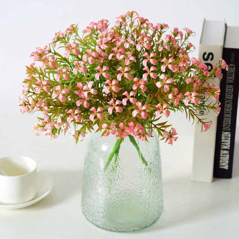 

30CM 4-Petaled Artificial Flower Bouquet Set PU Fake Living Room Decorations Table Wedding Christmas Atmosphere Love You Warm