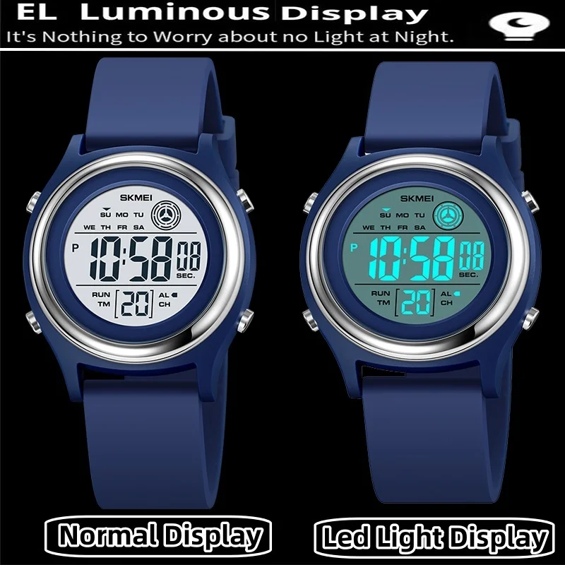 Skmei модные женские цифровые часы светодиодный водонепроницаемый секундомер