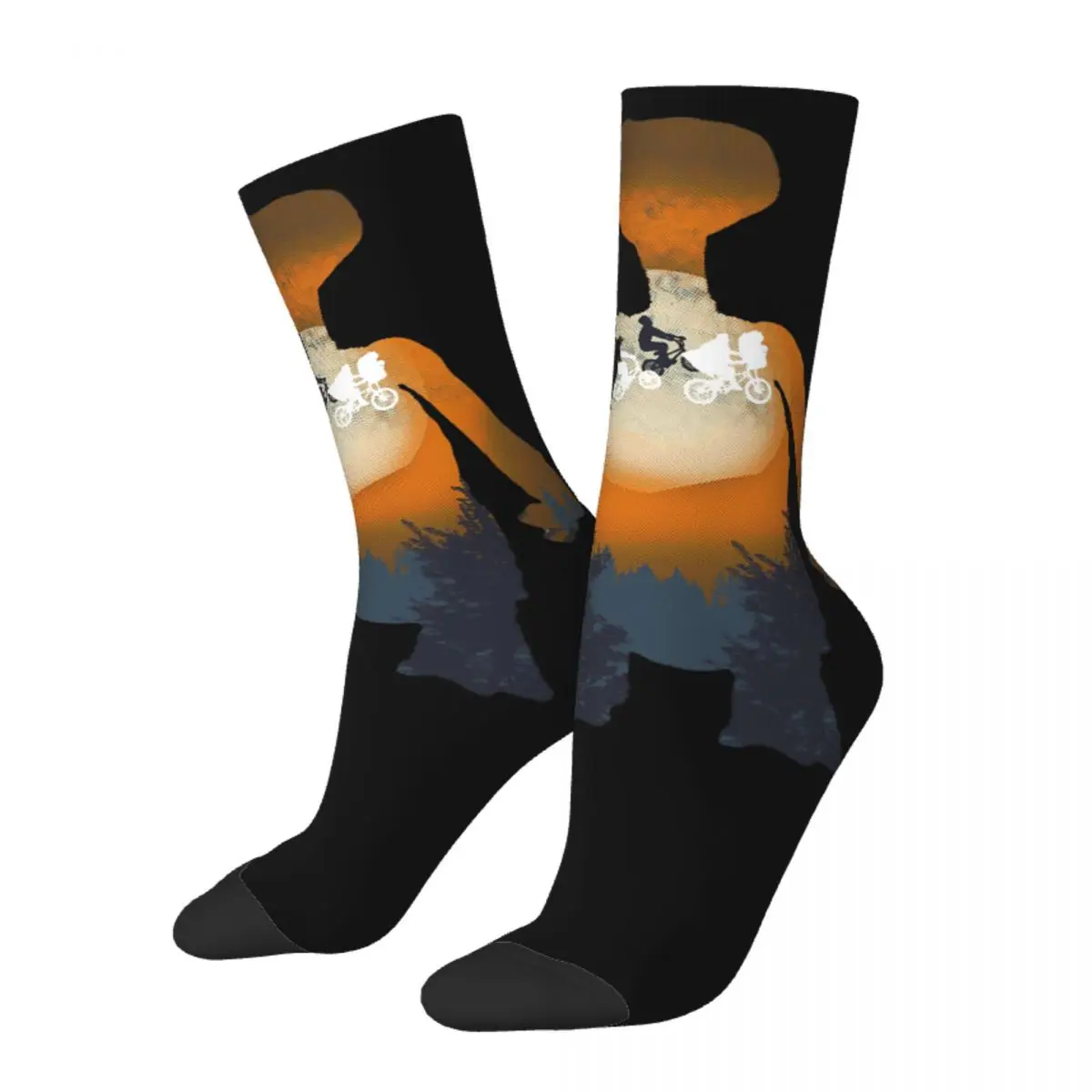 

Funny Happy Men's Socks Friendship Vintage Harajuku E.T. the Extra-Terrestrial Alien Film Seamless Crew Crazy Sock Gift Printed