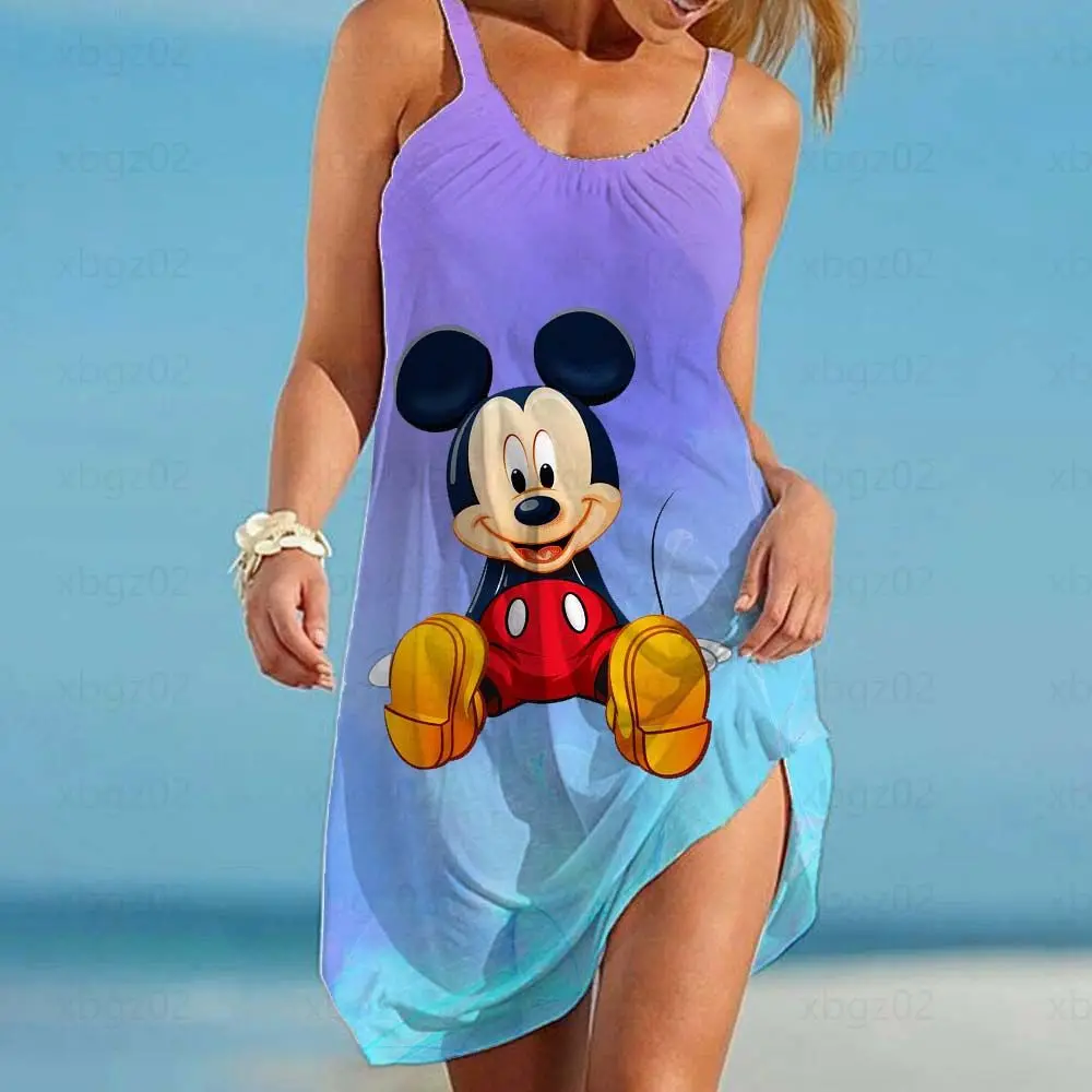 Robe ample et élégante pour femmes tenue de plage sans manches Sexy 5XL Disney Minnie Mouse style Boho livraison gratuit