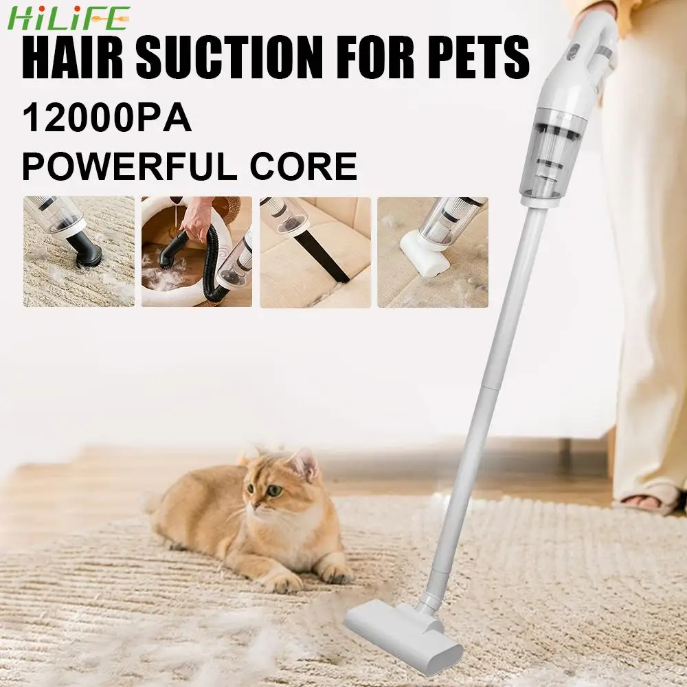 

Vacuum 12000Pa Suction For Dog hair Carpet Remove Cordless Cat Hair Cleaning Strong Suction Pet Electric Cleaner Hand-held