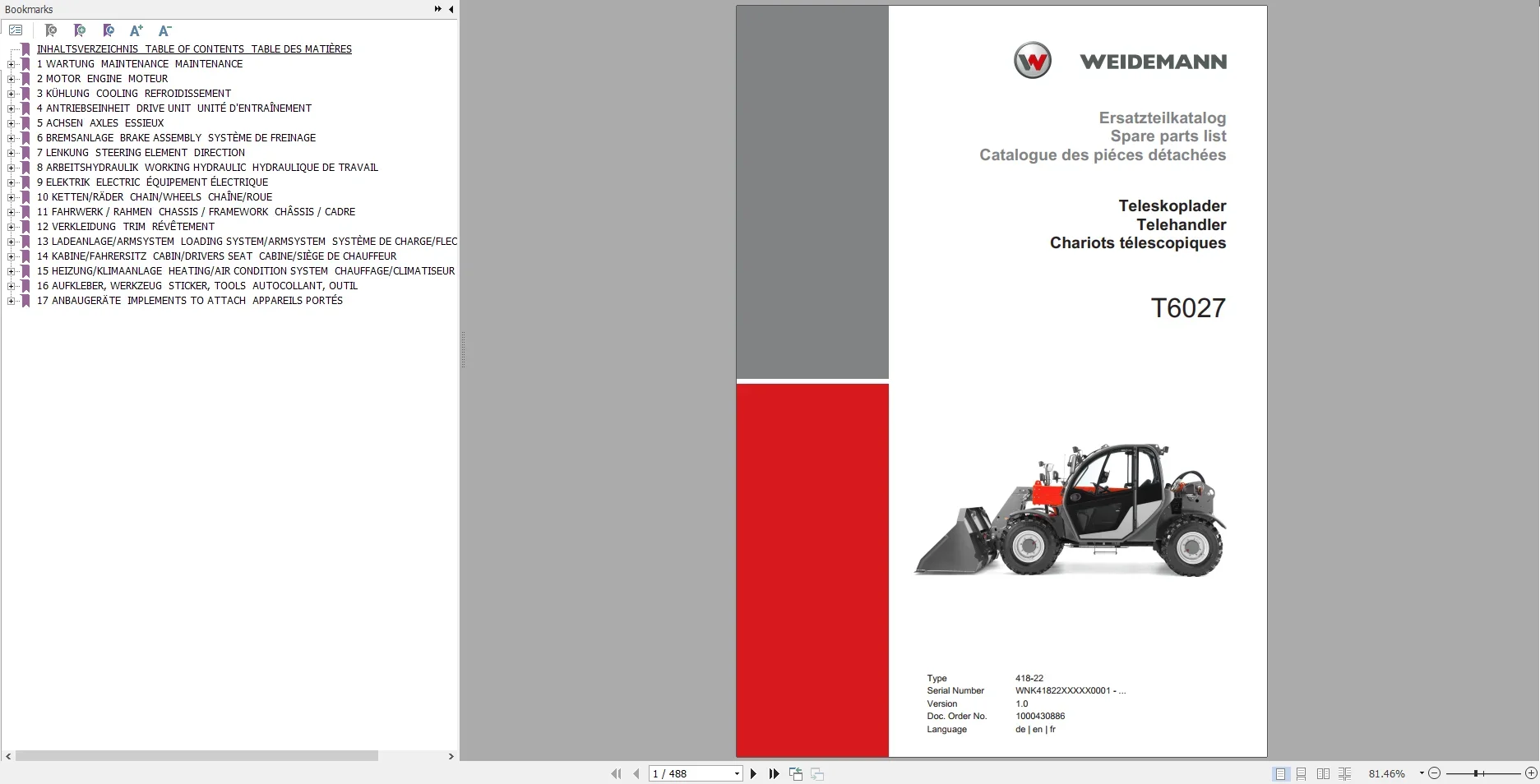Каталог запасных частей тяжелого оборудования Weidemann 7 83 ГБ DVD Multi Languages