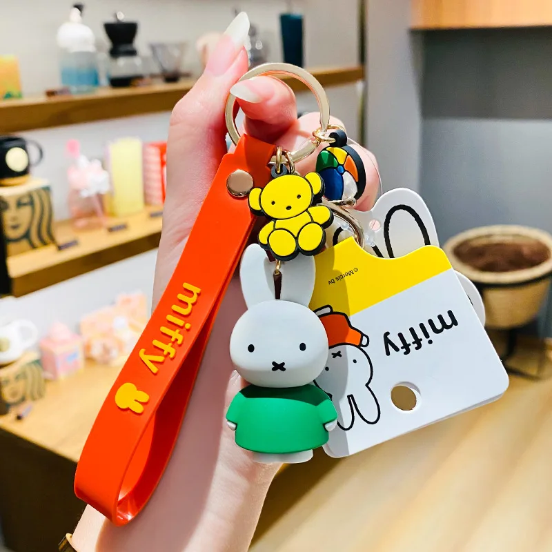 

Cute Miffys Rabbit Doll Key Chain Cartoon Creative Car Keychain Light and Convenient Schoolbag Pendant Small Gifts for Lovers