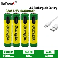 fast charging 1 5vaaa lithium ion battery with 4800mah capacity and usb rechargeable lithium usb battery for toy keyboard