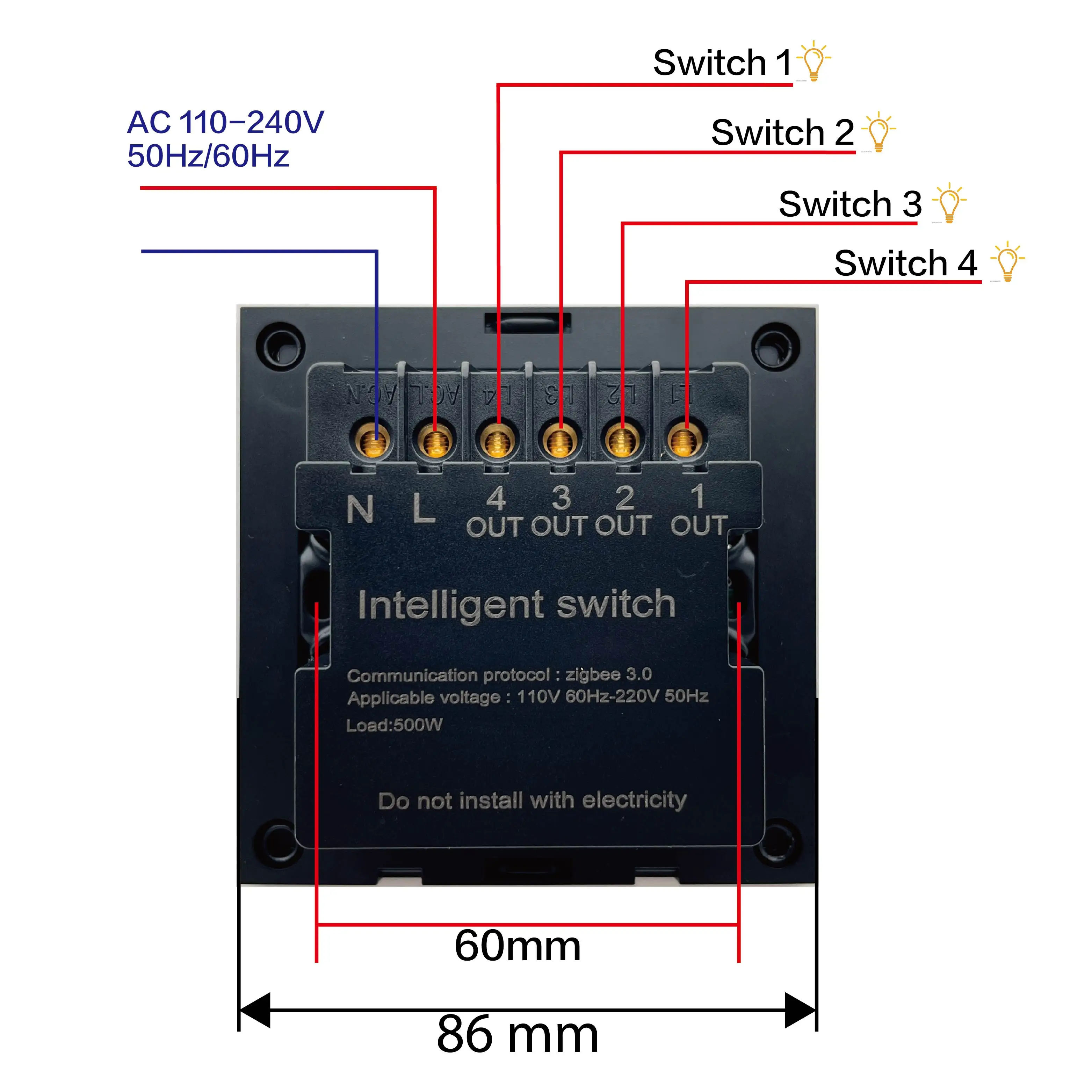 F3 Pro Tuya Zigbee Home Assistant 3.5-дюймовая сенсорная панель IPS, умный настенный выключатель света с управлением сценариями, шлюз Z2M Alexa (art.: 3920da323dcd9) - 3920da323dcd9