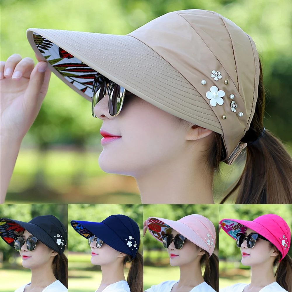 

Vacation Anti-UV Summer Foldable Casual Hats Sun Hat Visor Caps Beach Cap