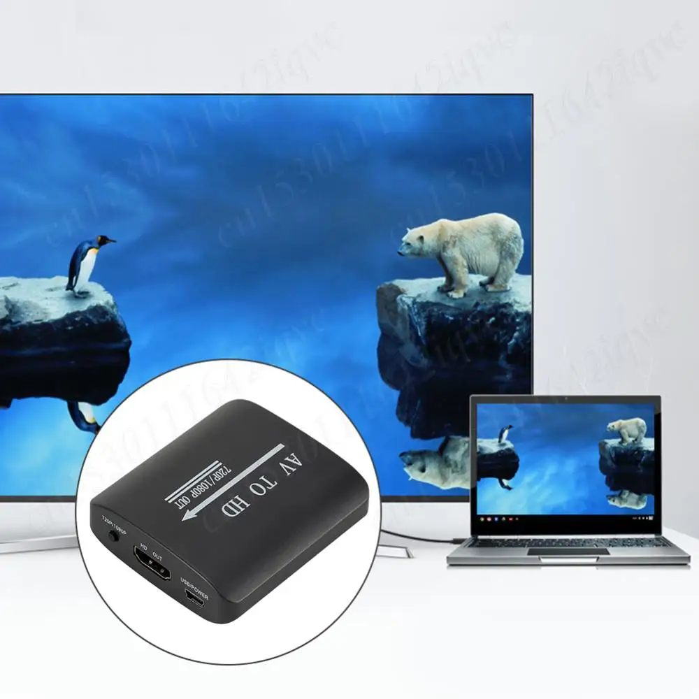 1080P HD AV-совместимый преобразователь HDMI с USB-кабелем Конвертер видеоприставки