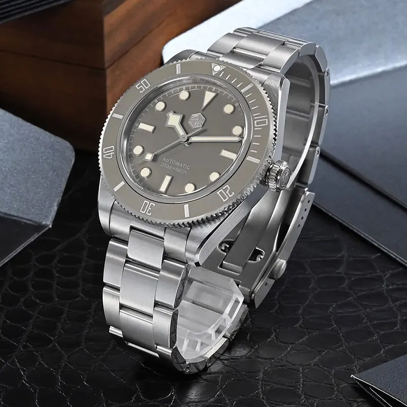 

Роскошные мужские часы San Martin BB58 40 мм, классические ретро-часы для дайвинга PT5000, автоматические механические часы, сапфировые водонепроницаемые светящиеся 200 м