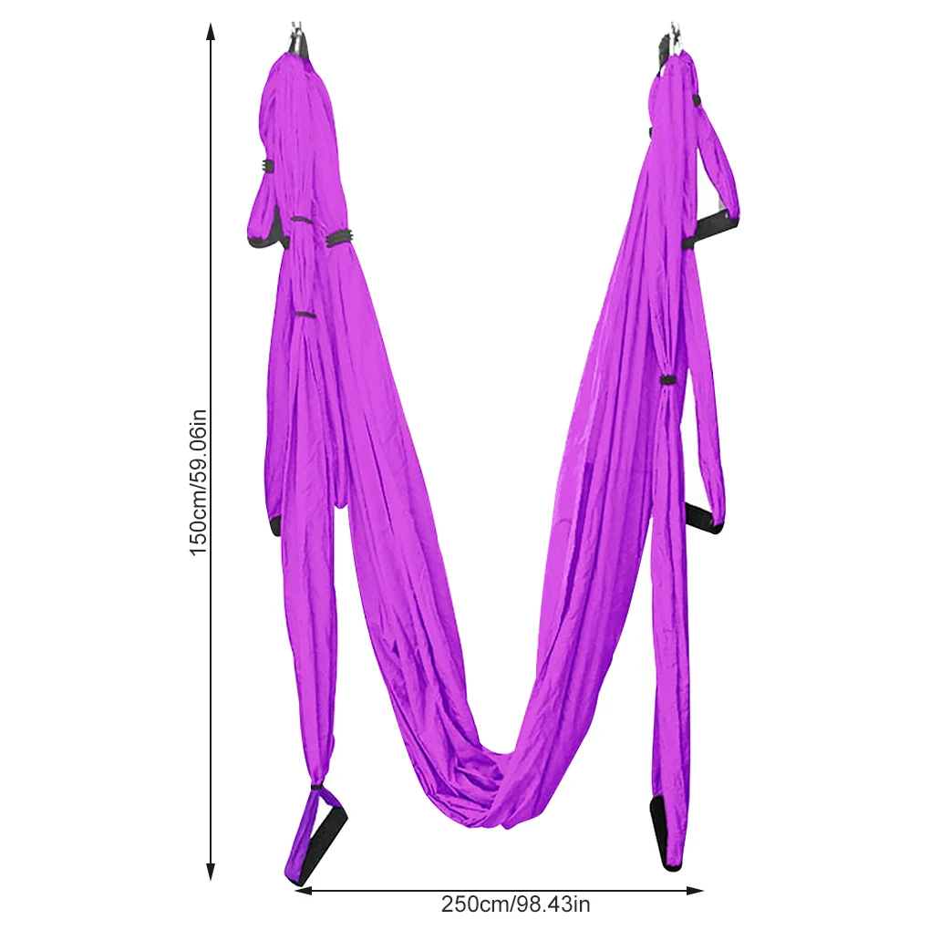Yoga Hammock Set Aerial Anti-Gravity Indoor Swing Hanging Back Inversion Sling for Exercises  Sky Blue images - 6