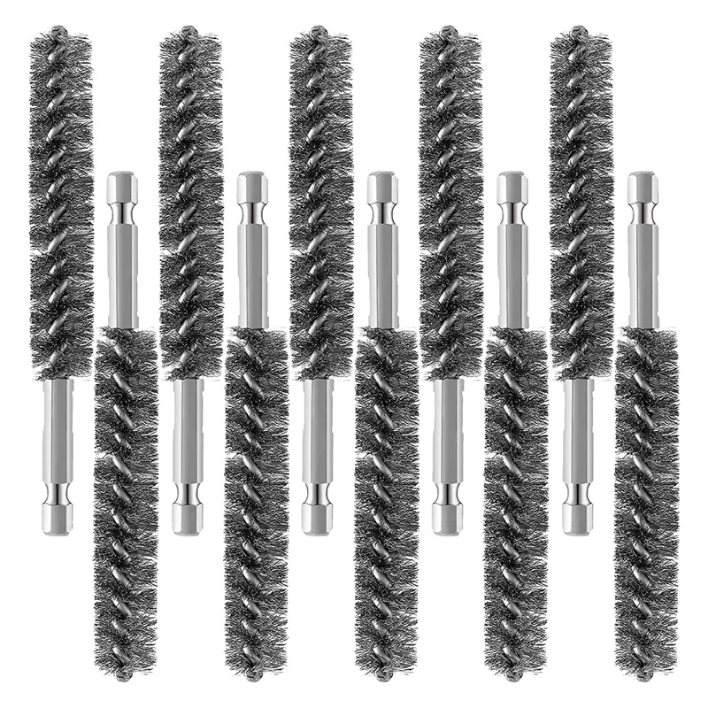 

Stainless Steel Hole Brush Bristle Wire Brush Wire Brush Hex For Drill Cleaning (5 Pieces)