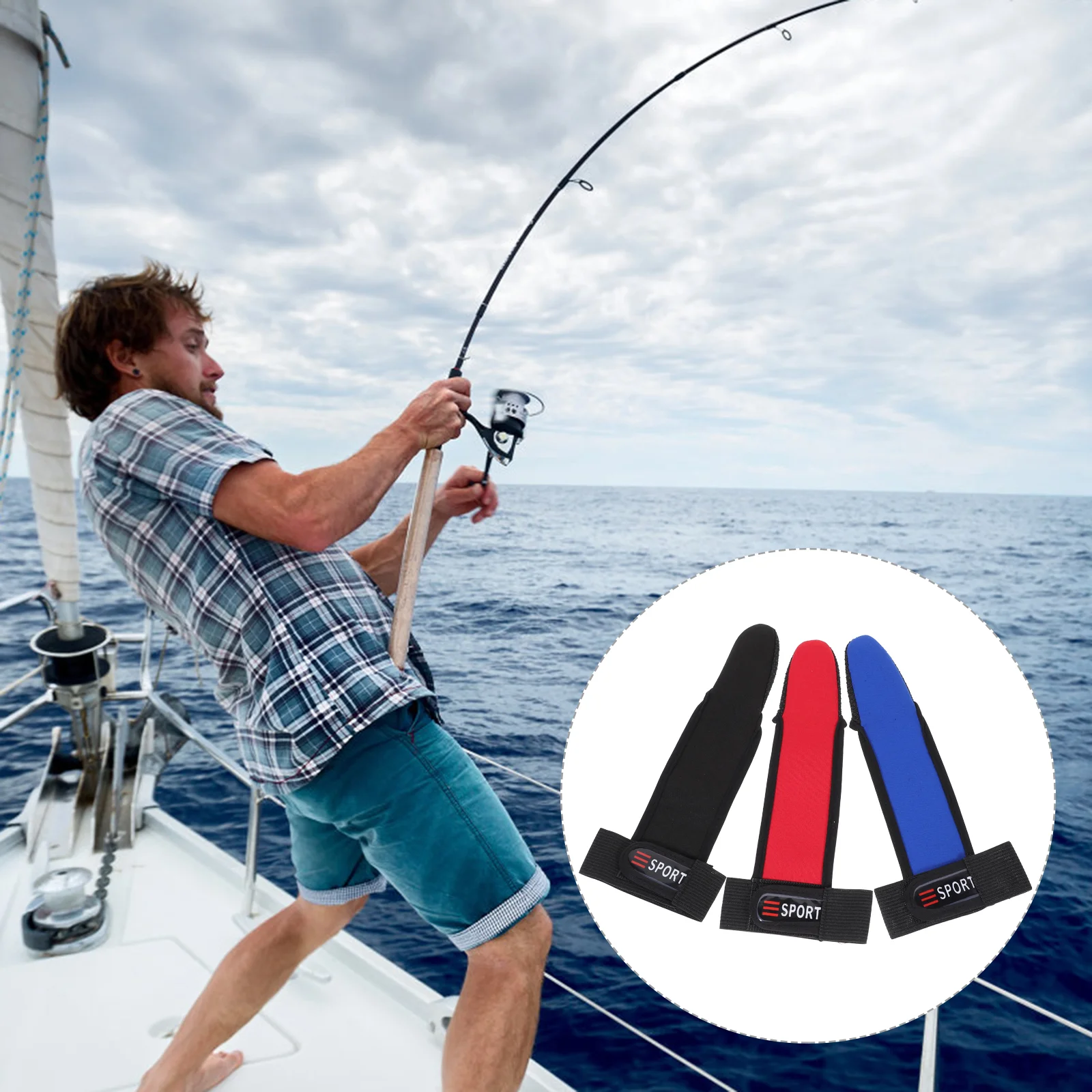 3 шт. перчатки для рыбалки защита одного пальца литья рыбаков нескользящие