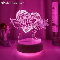 novelty 3d illusion night light bedroom led lights decoration romantic valentines day gift birthday present for girlfriend wife