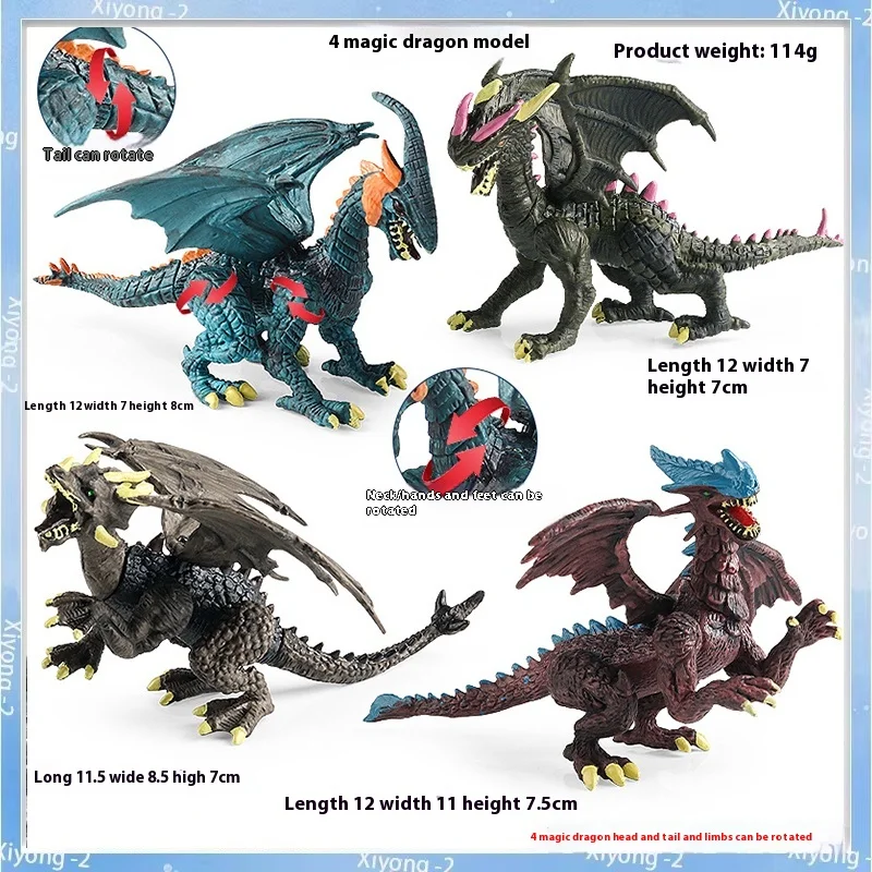 Oenux 4 шт./компл. летающий волшебный дракон вращающиеся монстры динозавры животные