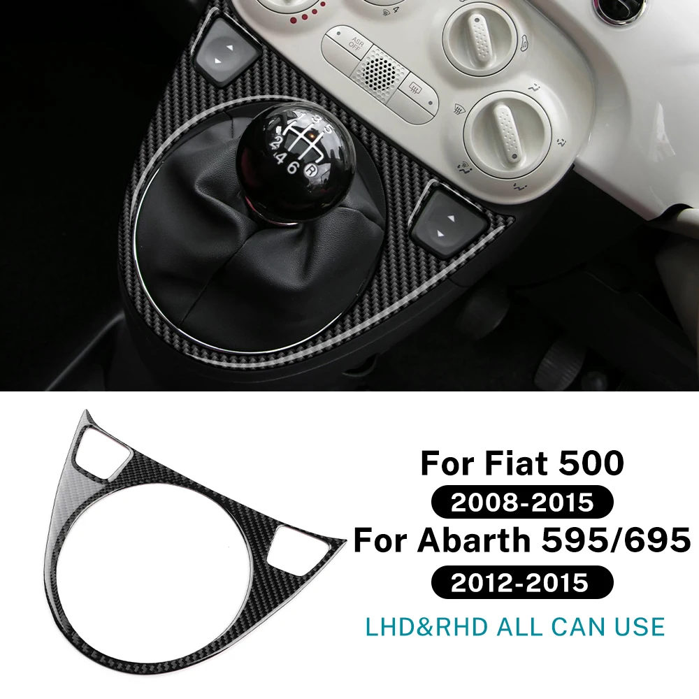 

Для Abarth 595/695/Fiat 500C 2012-2015 Для Fiat 500 2008-2015 Наклейка из настоящего мягкого углеродного волокна LHD RHD AT/MT Автомобильная накладка переключения передач