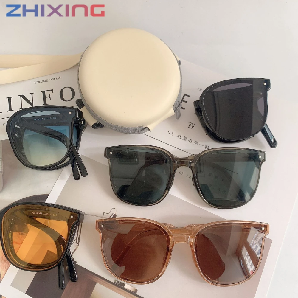 Enlarge ZHIXING Folding Polarized Sunglasses Folding Sunglasses for Women Men Folding Sun Glasses For Travel Driving Easy To Carry New