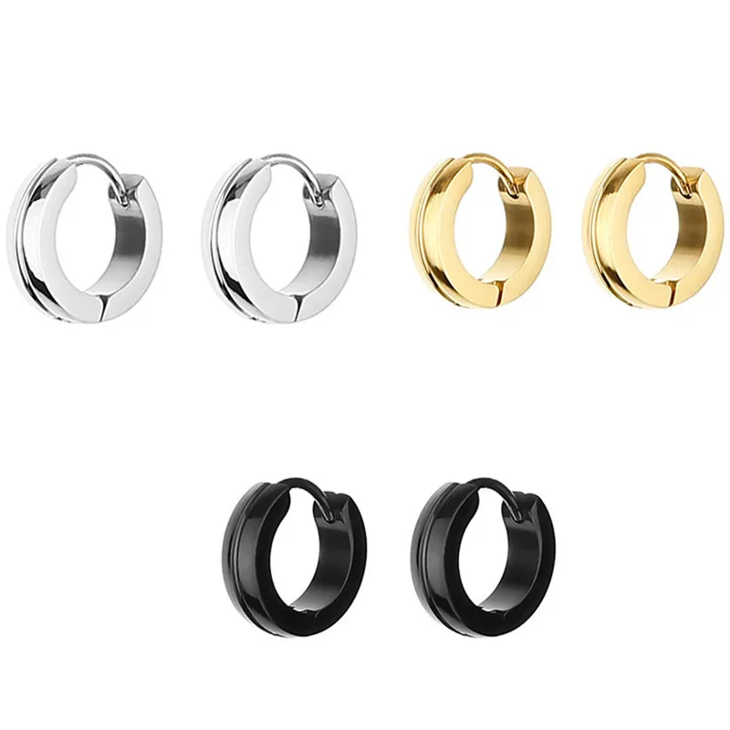 

Круглые серьги из нержавеющей стали нового дизайна, модные простые геометрические серьги-гвоздики, украшения для ушей, подарки для вечерин...