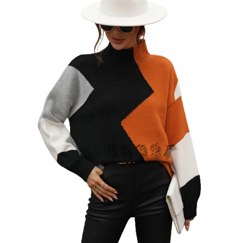 Женский утепленный свитер-водолазка