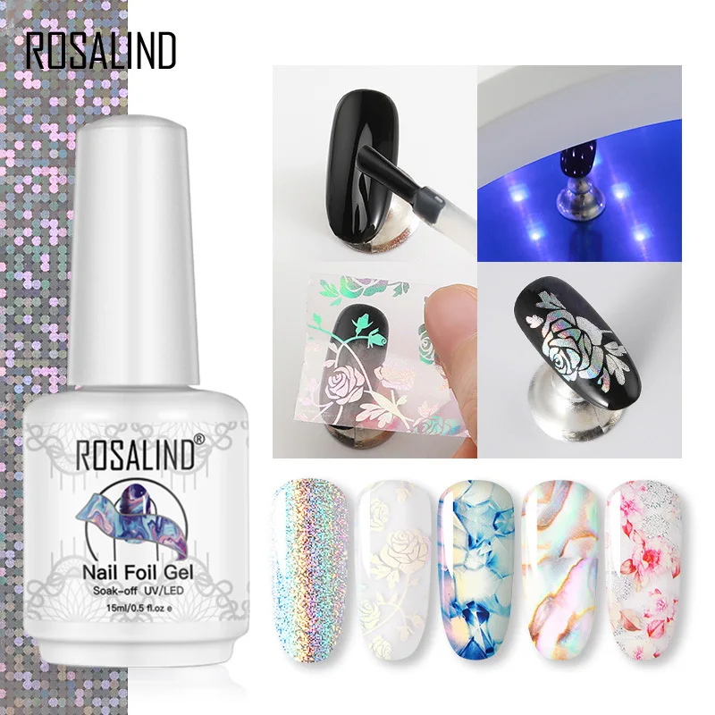 Переводная Фольга для ногтей Rosalind, наклейка, клей, звездное небо, наклейка, переводной гель, УФ Гель-лак для самостоятельного маникюра