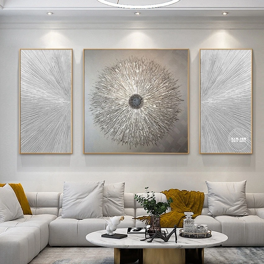 Абстрактные золотые горные пейзажи, картины маслом на холсте