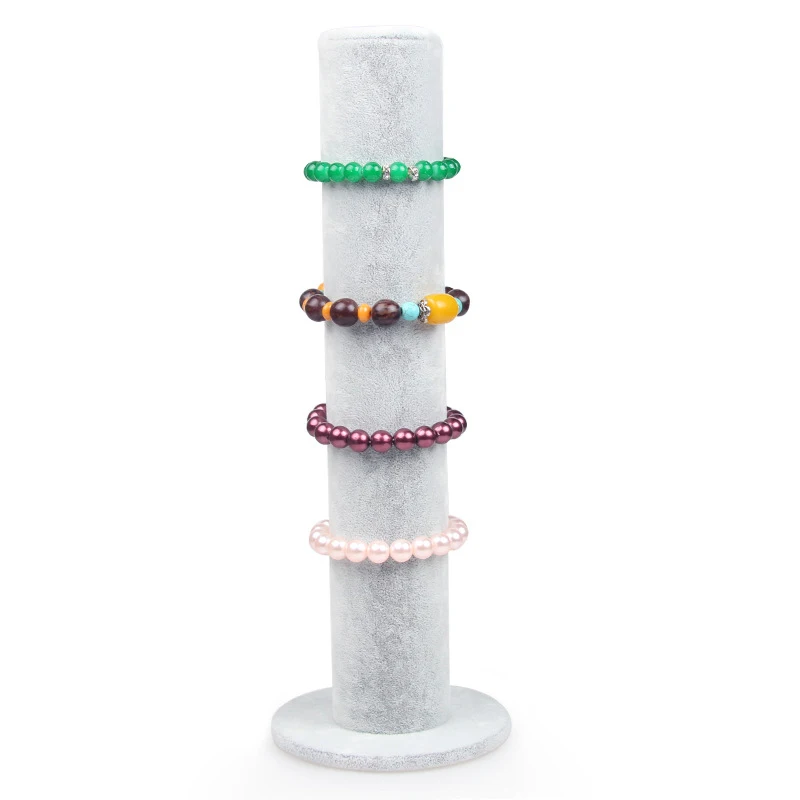 

Демонстрационная подставка для браслета, серый бархатный Держатель для ювелирных изделий и аксессуаров на резинке, полка-держатель для хранения