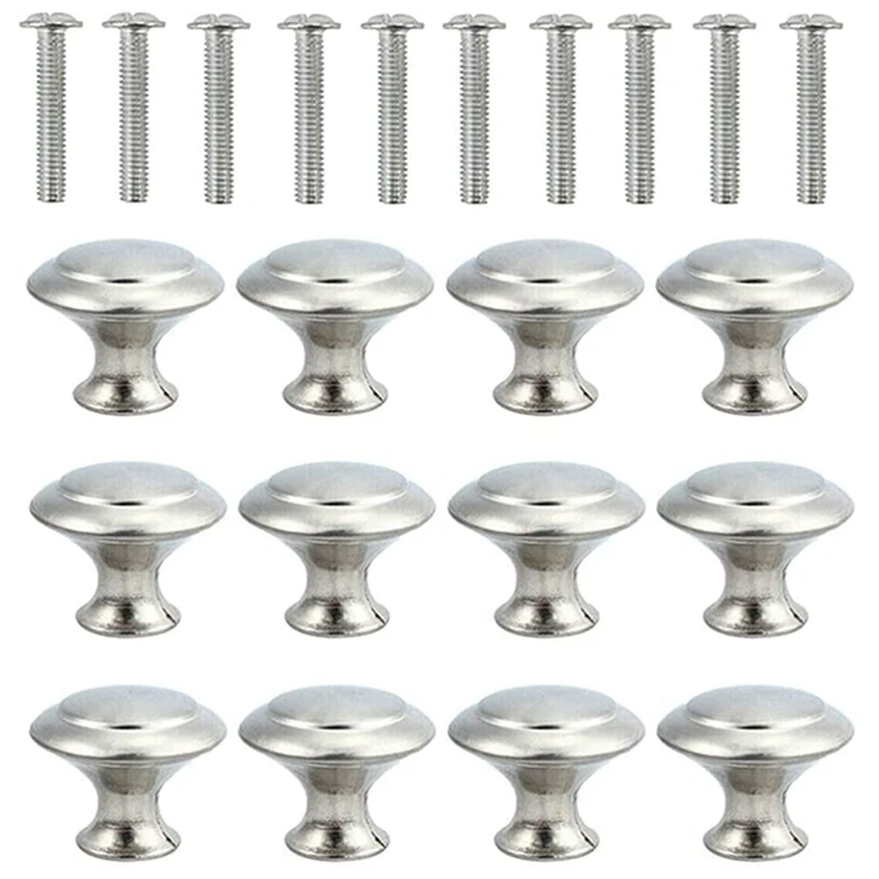 

12Pcs Stainless Steel Drawer Cabinet Door Knobs Pull Handle Dresser Door Pull Furniture Accessories With Screw Home Tool
