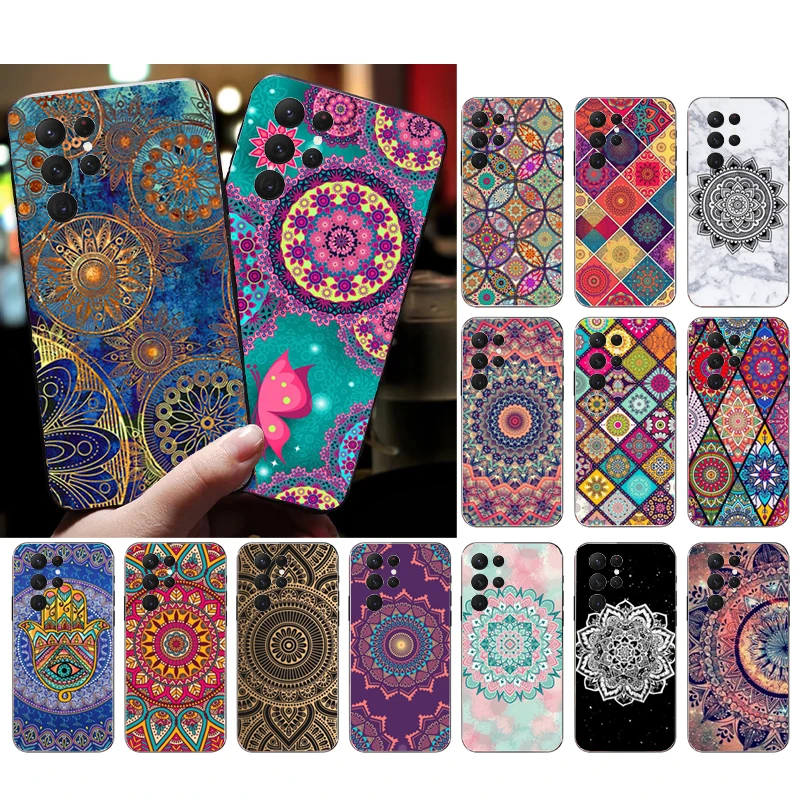 

Phone Case for Samsung Galaxy S23 S22 S21 S20 Ultra S20 S22 S21 S10 S9 Plus S10E S20FE Mandala flower totem